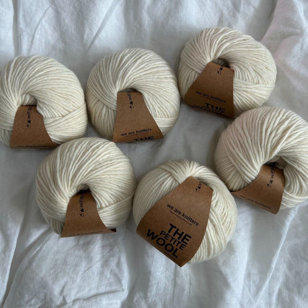 We Are Knitters Petite Wool Yarn Lot Natural 6 Skeins Bulky 100% Wool